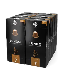 Starterpack mit 100 Plastikkapseln Kaffekapslen Lungo für Nespresso