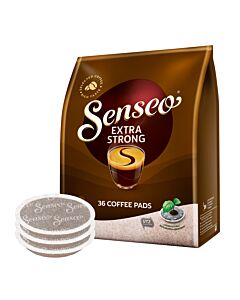Senseo Extra Strong Medium Cup Packung und Pods für Senseo