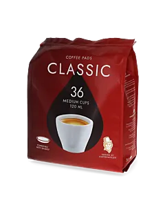 Kaffekapslen Classic 36 package and pods for Senseo